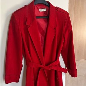 Ultra suede Vibrant Red Trench Coat